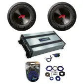 Alpine (2) R-W10D2 Car Audio Type R Series Sub 1500W Peak 10" Subwoofer Bundle with Harmony HA-A800.1 Amplifier & Amp Kit