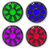 Kicker 45KMG10C Marine Boat 10" Subwoofer Charcoal Multi Color Light Sub Grill