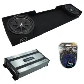 Compatible with 1988-1998 Chevy CK Silverado Extended Truck Kicker Comp C12 Dual 12" Sub Box Enclosure & Harmony HA-A800.1 Amp
