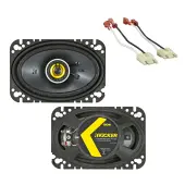 Kicker 46CSC464 Compatible with Jeep Wrangler YJ 1987-1995 4x6" Coaxial Range Stereo Speakers and HA-721002 Factory Speaker Replacement Harness