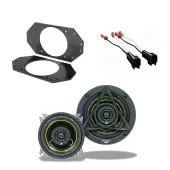 Kicker 46CSC44 Compatible with Jeep Wrangler TJ 1997-2004 4" Coaxial Range Stereo Speakers 4 Ohm, HA-726514 Factory Speaker Replacement Harness and HA-821011 Speakers Adapter Kit