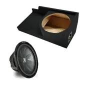 Kicker 48CWR124 Compatible with Chevy CK Silverado 1988-1998 Ext Truck 12" CompR CWR12 Series 500W RMS 4 Ohm Sub and ASC 1X12GMOLD Sub Enclosure