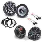 Kicker 46CSC654 Compatible with Chevy Silverado 07-12 Ext Cab Truck 6 1/2" Coaxial Range Stereo Speakers, Kicker 43DSC504 5.25" 35W Coaxial Speakers and HA-724568 Speaker Replacement Harness