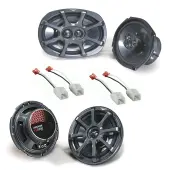 Kicker 46CSC6934 Compatible with Dodge Ram 02-08 Quad Cab Truck 6x9" 3-Way Range Stereo Speakers , Kicker 43DSC504 5.25" DS Series 35W RMS 4 Ohm Speakers and HA-726514 Speaker Replacement Harness