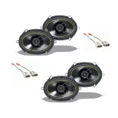 Kicker 46CSC684 Compatible with Ford F250/F350 Extended Cab 97-99 Truck 6x8" 5x7" Coaxial Range Stereo Speakers and HA-725512 Factory Speaker Replacement Harness