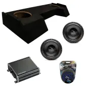 Harmony Audio HA-C102 Stereo Competition 10" Sub 2000W Dual 2 Ohm Subwoofer with Kicker 46CXA18001 Class D Mono 3600W Peak Sub Amplifier CXA1800.1 and ASC DTB-2X10-CREW-UP Dual 10" Subwoofer Box