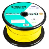 Kicker 47KMWPY4100 100 Feet Marine Rated 4 Gauge Power Wire - Yellow