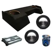Harmony Audio HA-A102 Stereo Alloy Series 10" Sub 800W Dual 2 Ohm Subwoofer with Harmony Audio HA-A800.1 Class D Mono 1600W Sub Amplifier w/ Bass Remote and ASC DTB-2X10-CREW-UP Dual 10" Subwoofer Box