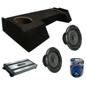 Kicker 43CVT102 10-Inch CompVT CVT10 Series  400 Watt RMS 2 Ohm Subwoofer with Harmony Audio HA-A800.1 Class D Mono 1600W Sub Amplifier w/ Bass Remote and ASC DTB-2X10-CREW-UP Dual 10" Subwoofer Box