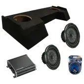 Kicker 43CVT104 10-Inch CompVT CVT10 Series  350 Watt RMS 4 Ohm Car Subwoofer with Kicker 46CXA8001 Class D Mono 1600W Peak Sub Amplifier CXA800.1 and ASC DTB-2X10-CREW-UP Dual 10" Subwoofer Box