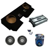 Harmony Audio HA-F104 Car Stereo Flatline 10" 700W Single 4 Ohm Subwoofer with Harmony Audio HA-A800.1 Class D Mono 1600W Sub Amplifier w/ Bass Remote and ASC Dual 10-Inch Subwoofer Box Enclosure