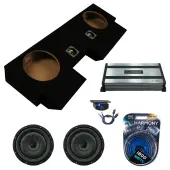 Kicker 43CVT102 10" CompVT CVT10 Series 400 Watt RMS 2 Ohm Car Subwoofer with Harmony Audio HA-A800.1 Car Class D Mono 1600W Sub Amplifier w/ Bass Remote and ASC Dual 10" Subwoofer Box Enclosure