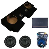 Kicker 43CVT104 10" CompVT CVT10 Series Sub 350 Watt RMS 4 Ohm Car Subwoofer with Memphis SRX1200D.1 1200W 1-Channel Street Reference SR Series Amplifier and ASC Dual 10" Subwoofer Box Enclosure