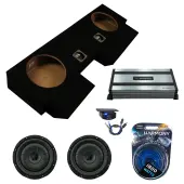 Kicker 43CVT104 10" CompVT CVT10 Series Sub 400 Watt RMS 4Ohm Car Subwoofer with Harmony Audio HA-A800.1 Car Class D Mono 1600W Sub Amplifier w/ Bass Remote and ASC Dual 10" Subwoofer Box Enclosure