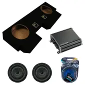 Kicker 43CVT104 10" CompVT CVT10 Series Sub 400 Watt RMS 4Ohm Car Subwoofer with Kicker 46CXA8001 Car Audio Class D Amp Mono 1600W Peak Sub Amplifier CXA800.1 and ASC Dual 10" Subwoofer Box Enclosure