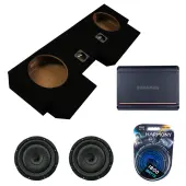 Kicker 43CVT104 10" CompVT CVT10 Series Sub 400 Watt RMS 4Ohm Car Subwoofer with Memphis SRX750D.1 750W 1-Channel Street Reference SR Series Amplifier and ASC Dual 10" Subwoofer Box Enclosure