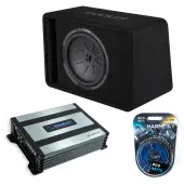 Kicker 48VCWR122 12" 500W 2 ohm Sub with Harmony Audio HA-A400.1 800 Watt Mono Subwoofer Amp and HA-AK8 8 Gauge 900W Amp Install Kit