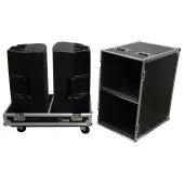 Harmony Cases HC2EON15C Pro DJ Rolling Road Case for (2) 15" Pro PA Speakers Used