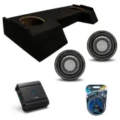 Harmony Audio HA-F104 Car Stereo Flatline 10" Sub 700W Single 4 Ohm Subwoofer with Alpine S2-A60M S-Series 600W Mono Amplifier and ASC DTB-2X10-CREW-UP Dual 10" Subwoofer Enclosure