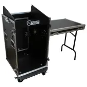 Harmony HC11M16UCT Flight 11U Slant Top Mixer Case 18U Vertical Rack with Table Used