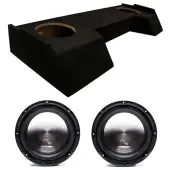 Harmony Audio HA-A102 Car Stereo Alloy Series 10" Sub 800W Dual 2 Ohm Subwoofer with ASC DTB-2X10-CREW-UP Dual 10" Subwoofer Enclosure