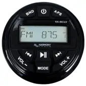 Harmony Audio HA-MCU2 Weather - Resistant Marine Gauge Style Media Receiver With AM/FM Radio USB Connection & Bluetooth