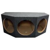 Car Audio Triple 12" Sealed Subwoofer Rear Angle 3 Sub Box Stereo Enclosure Used