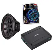Kicker 43CVR122 12" Series Sub 400W RMS 2 Ohm Sub, Kicker 48KXMA4002 2x200W 2-Channel Class ...