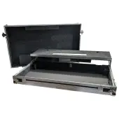Harmony Cases HCDJOPUSQUADWLT DJ Flight Case Compatible with Pioneer OPUS-QUAD Includes Laptop Shelf, Wheels and Velcro Sticker Strip to Secure Laptop - Black
