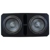 Harmony Audio HA-C2X12D4 Universal Dual 12" Carbon Series Vented Loaded 2200W 1 Ohm Sub Box Enclosure