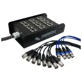 Harmony Audio HA-SB1250 Pro Stage XLR Snake Cable Box 12 Channel - 50 Feet (8 Send, 4 Returns)