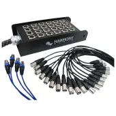 Harmony Audio HA-SB24100 Pro Stage XLR Snake Cable Box 24 Channel - 100 Feet (20 Send, 4 Returns)
