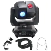 American DJ 3 Sixty 2R Dual Moving Head Light with DMX Cable, Heavy Duty C-Clamp, & 24 Inch Safety Cable
