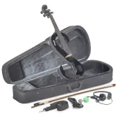 Stagg EVA 4/4 BK Black 4/4 S-Shape Electric Viola with Soft Case and Headphones