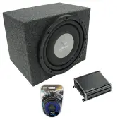 Universal Car Stereo Rearfire Sealed Single 10" Harmony F104 Sub Box & CXA400.1