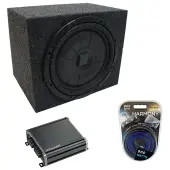 Universal Car Stereo Rearfire Sealed Single 10" Kicker CompVT CVT10 Sub Box Enclosure & CXA400.1 Amp