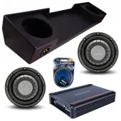 Harmony Audio Memphis fits 88-98 Chevy CK Extended Cab HA-F104 Dual 10" Subwoofer 700W Loaded Sealed Sub Box Enclosure Bundle | SRX750D.1 750W Amplifier, 4GA Amp Wiring Kit