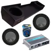 Harmony Audio Memphis fits 88-98 Chevy CK Extended Cab HA-R104 Dual 10" Subwoofer 500W Loaded Sealed Sub Box Enclosure Bundle | MXA600.1M 600W Amplifier, 8GA Amp Wiring Kit