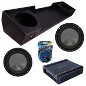 Harmony Audio Memphis fits 88-98 Chevy CK Extended Cab HA-R104 Dual 10" Subwoofer 500W Loaded Sealed Sub Box Enclosure Bundle | SRX500D.1 500W Amplifier, 8GA Amp Wiring Kit