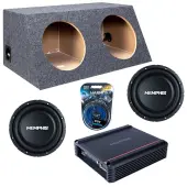 Memphis Audio fits Universal Hatchback SRXS1040 Dual 10" Subwoofer 500W Loaded Slanted Seale...