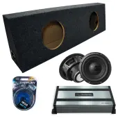 Regular Standard Cab Sealed Dual Alpine 10" W10S4 Loaded Subwoofer Stereo Sub Box Enclosure Car Audio Bundle 500W RMS, HA-A800.1 Amplifier & 4GA Amp Kit