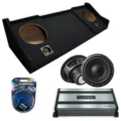 1994-2001 Dodge Ram Ext Cab Sealed Dual Alpine 10" W10S4 Loaded Subwoofer Stereo Sub Box Enclosure Car Audio Bundle 500W RMS, HA-A800.1 Amplifier & 4GA Amp Kit