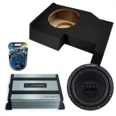 2014-2018 Chevy Silverado Crew Cab Truck Sealed Single Alpine 12" W12S4 Loaded Subwoofer Stereo Sub Box Enclosure Car Audio Bundle 250W RMS, HA-A400.1 Amplifier & 8GA Amp Kit