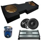 2014-2018 Chevy Silverado Crew Cab Truck Sealed Dual Alpine 12" W12S4 Loaded Subwoofer Stereo Sub Box Enclosure Car Audio Bundle 500W RMS, HA-A800.1 Amplifier & 4GA Amp Kit