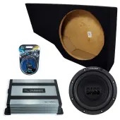 2002-2009 GMC Envoy Sealed Single Alpine 12" W12S4 Loaded Subwoofer Stereo Sub Box Enclosure Car Audio Bundle 250W RMS, HA-A400.1 Amplifier & 8GA Amp Kit