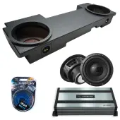 02-13 Chevy Avalanche Sealed Dual Alpine 12" W12S4 Loaded Subwoofer Stereo Sub Box Enclosure Rhino Coated Car Audio Bundle 500W RMS, HA-A800.1 Amplifier & 4GA Amp Kit