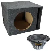 Universal Vented Single Alpine 10" W10S4 Loaded Subwoofer Stereo Sub Box Enclosure Car Audio Bundle 250W RMS 4 Ohm