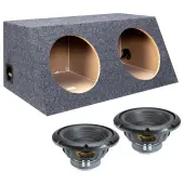 Slanted Hatchback Sealed Dual Alpine 10" W10S4 Loaded Subwoofer Stereo Sub Box Enclosure Car Audio Bundle 500W RMS 4 Ohm