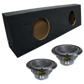 Universal Regular Standard Truck Sealed Dual Alpine 10" W10S4 Loaded Subwoofer Stereo Sub Box Enclosure Car Audio Bundle 500W RMS 4 Ohm