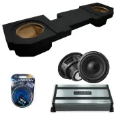 2002-2018 Dodge Ram Quad Crew Cab Sealed Dual Alpine 12" W12S4 Loaded Subwoofer Stereo Sub Box Enclosure Car Audio Bundle 500W RMS, HA-A800.1 Amplifier & 4GA Amp Kit